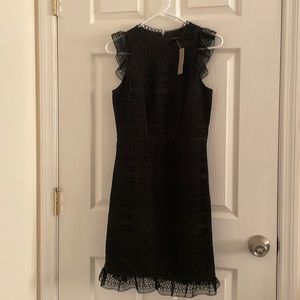 J Crew Cap-sleeve ruffle dress in mixed lace